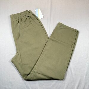 Liz & Me CL3001 Womens 14W Olive Green Stretch Elastic Waist Pants Casual Work